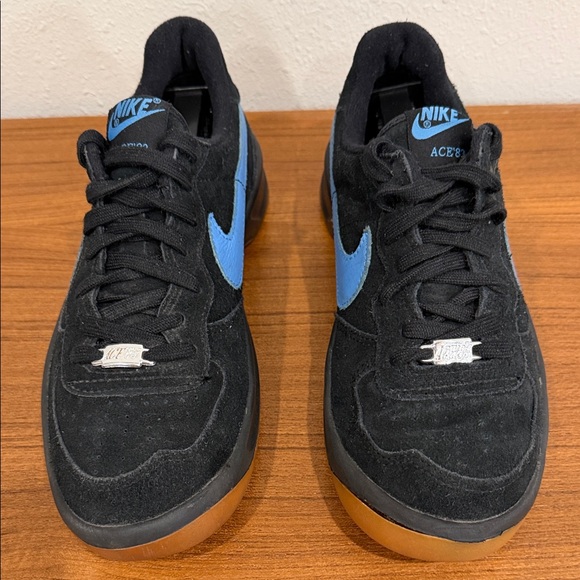 Nike Ace ’83 Black Suede Blue Swoosh Gum Sole | Size 9 | Rare Y2K Colorway - Picture 2 of 11